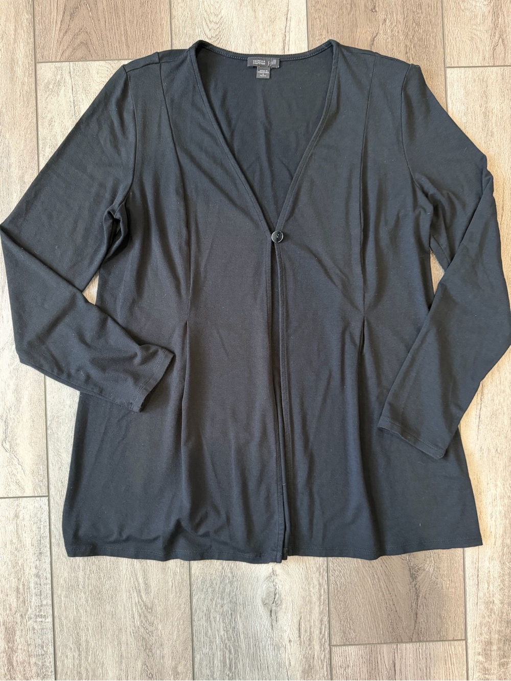J. Jill- Wearever Collection Classic Black Single-Button V-Neck Cardigan (SP)